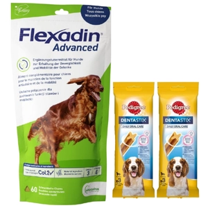 VETOQUINOL Flexadin Advanced 60 kąsków + DentaStix 2x77g