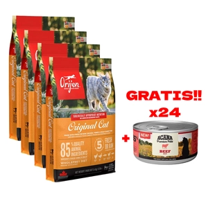 ORIJEN Original Cat 4x5,4kg + 24szt. Acana Pate BEEF 85g GRATIS!!