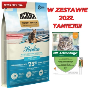 ACANA Pacifica Cat 4,5kg + Advantage - dla kotów (0,4mlx4) *roztwór* blister