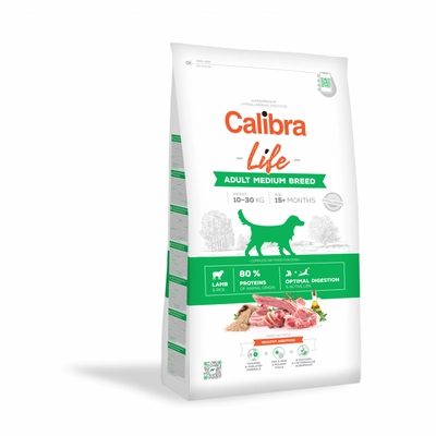 Calibra Dog Life Adult Medium Lamb 12kg opakowanie uszkodzone (3745)