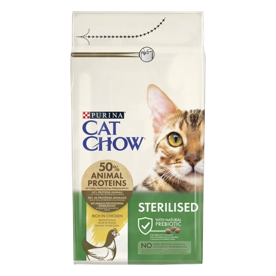PURINA Cat Chow Sterilised Karma bogata w kurczaka 1,5kg / Opakowanie uszkodzone (612) !!!
