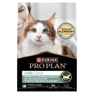 PRO PLAN LiveClear Karma dla dorosłych kotów po zabiegu sterylizacji bogata w indyka 2,8 kg