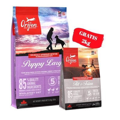 ORIJEN Dog Puppy Large 11,4kg + ORIJEN Fit & Trim Dog 2kg GRATIS!!