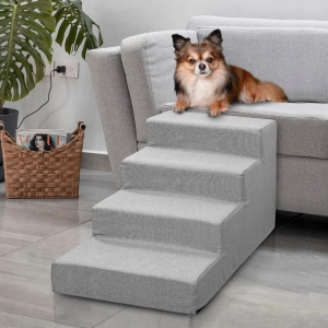 NUXIE® PREMIUM Schody dla psa 4 schodki rampa podest legowisko 54cm