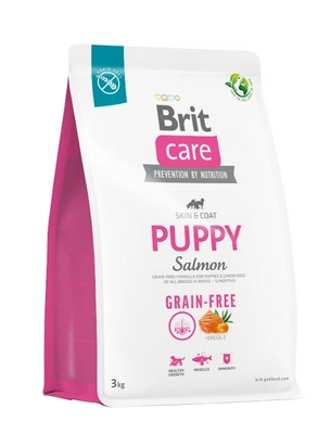 BRIT CARE Dog Grain-free Puppy Salmon 3kg opakowanie uszkodzone (3000)