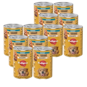 PEDIGREE Adult puszka 12x1200g - mokra karma pełnoporcjowa dla dorosłych psów, z kurczakiem w galaretce