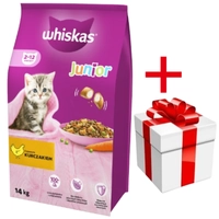 WHISKAS Junior 14 kg - sucha karma dla dla kociąt, z pysznym kurczakiem  + niespodzianka dla kota GRATIS!!!