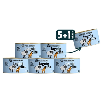 Paka Zwierzaka- karma mokra dla kota jagnięcina 5x200g+1szt GRATIS !!! 