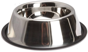 Miska metalowa na gumie dla spaniela śr 11cm 0,33 l
