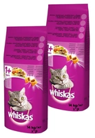 WHISKAS Adult 2x14 kg - sucha karma dla dorosłego kota, z pysznym tuńczykiem