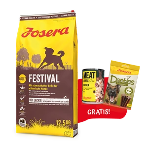 JOSERA Festival 12,5kg + Denties 180g & Meatlovers 400g GRATIS!!