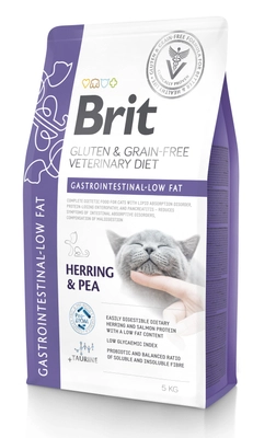 BRIT GF Veterinary Diets Cat Gastrointestinal-Low Fat 5kg/ Opakowanie uszkodzone (8823) !!! 