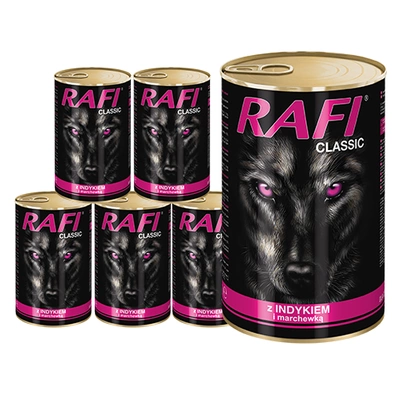 Rafi Classic z Indykiem i Marchewką w Sosie 6x1240g