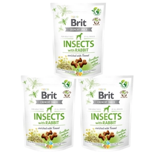 BRIT CARE Dog Crunchy Cracker Insects rich in Rabbit 3x200g