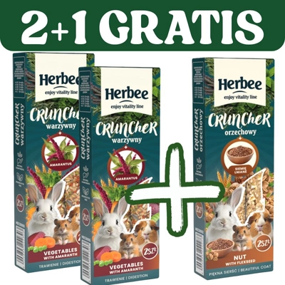 HERBEE cruncher dla gryzoni i królików 3x115g 