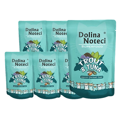 DOLINA NOTECI Superfood pstrąg i tuńczyk saszetka 10x85g