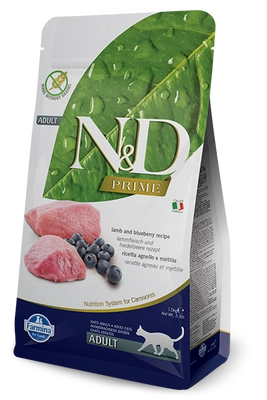 Farmina N&D Prime feline LAMB & BLUEBERRY ADULT 5kg opakowanie uszkodzone (2315)