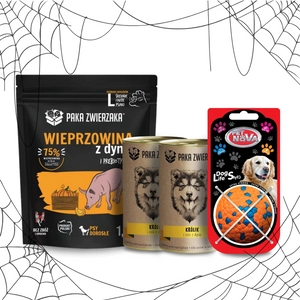 Paka Zwierzaka - Karma sucha SH Wieprzowina z dynią "L" 1,5kg + 2 puszki + piłka