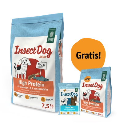 GREEN PETFOOD InsectDog High Protein 7,5kg  + 900g & Denties 180g GRATIS!!