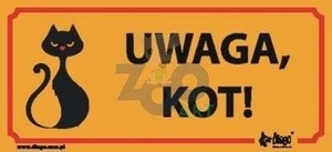DINGO tabliczka ostrzegawcza "UWAGA KOT"