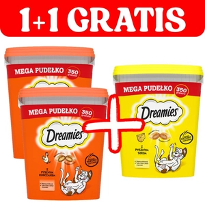 DREAMIES Mega Pudełko 3x350 g – karma uzupełniająca dla dorosłych kotów, z pysznym kurczakiem / serem
