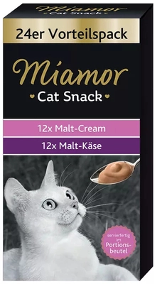 Miamor Pasta Malt Cream z serem 12x15g + Malt Cream 12x15g