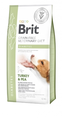 Brit gf veterinary diets dog Diabetes 12kg \ Opakowanie uszkodzone (5369,8940) !!!  