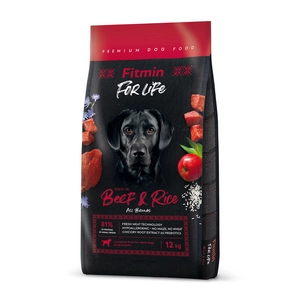 FITMIN For Life Beef & Rice 12kg opakowanie uszkodzone (3721)