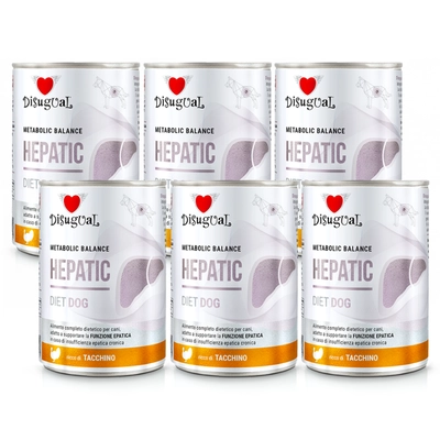 Disugual Karma mokra dla psa Weterynaryjna HEPATIC Indyk (dorosły) 6x400g