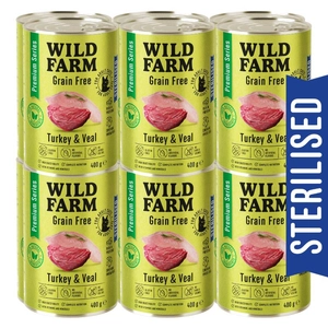 WILD FARM Premium Grain Free Turkey and Veal 12x400g - bezzbożowa karma dla kota sterylizowanego
