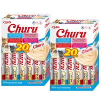 INABA Churu dla kota - mix smaków z tuńczykiem i owocami morza 2x(20x14g)