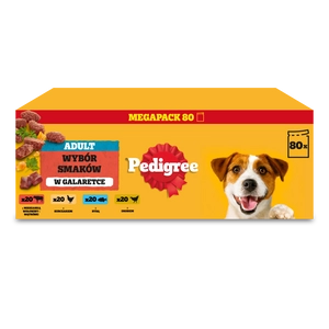 PEDIGREE® Adult Karma mokra dla psów dorosłych, Wybór Smaków w Galaretce, saszetka 80 x 100 g