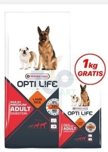 VERSELE-LAGA Opti Life Adult Digestion Medium&Maxi 12,5kg + 1kg GRATIS !!!