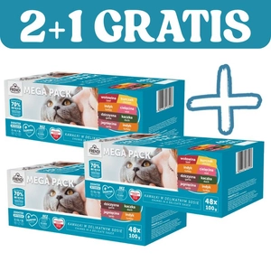 Frendi saszetki dla kota mięsne smaki w sosie 96x100g + 48x100g GRATIS