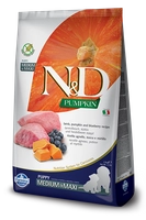 Farmina N&D Pumpkin Grain Free canine LAMB & BLUEBERRY PUPPY MEDIUM & MAXI 12kg  / Opakowanie uszkodzone (3136)