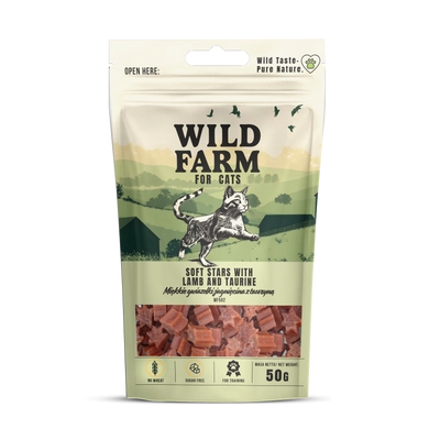 WILD FARM gwiazdki jagnięcina z tauryną 50g przysmak dla kota