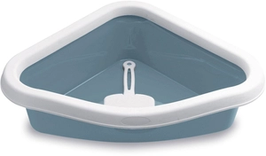 Kuweta narożna Sprint Corner, biały/niebieski, 40 x 56 x 14 cm, Stefanplast