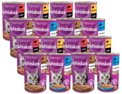 WHISKAS Adult puszka dla kota 24x400g Mix Smaków