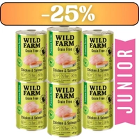 WILD FARM Premium Grain Free Chicken and Salmon Junior 6x400g  - bezzbożowa karma dla kociąt