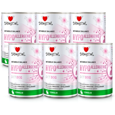 Disugual Karma mokra dla psa Weterynaryjna HYPOALLERGENIC Królik (dorosły) 6x400g