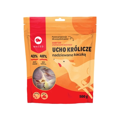 MACED Ucho królicze nadziewane kaczką 500g