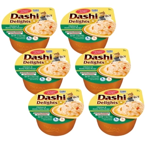 Inaba DASHI uzupełniająca karma dla kota- bulion o smaku przegrzebka i kurczak 6x70 g