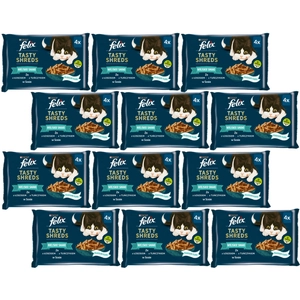FELIX Tasty Shreds  mokra karma dla kota z łososiem i tuńczykiem w sosie 12x(4x80g)