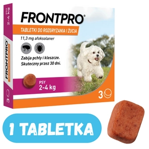 Frontpro tabletki na pchły i kleszcze S 11,3mg 2-4kg 1 TABLETKA