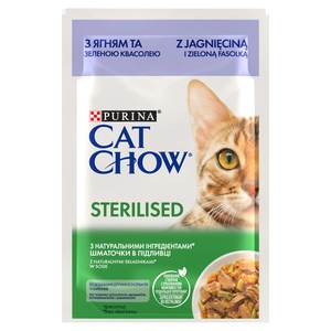 CAT CHOW Sterilised Karma dla kotów z jagnięciną i zieloną fasolką w sosie 85g