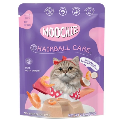 MOOCHIE Hairball Control With Prawn 70g redukcja kuli włosowych
