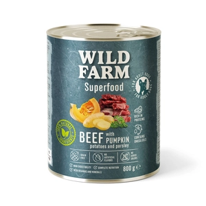 WILD FARM Superfood Beef (Wołowina z dynią, ziemniakami i natką pietruszki) 800g bezzbożowa karma dla psa