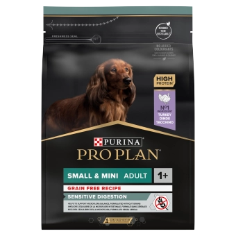 PRO PLAN Sensitive Digestion Small & Mini Adult Karma dla psów bogata w indyka 2,5kg/ Opakowanie uszkodzone (8981) !!! 