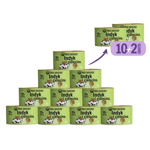 Paka Zwierzaka- karma mokra dla kota Indyk i cielęcina 10x200g+2 szt GRATIS !!!