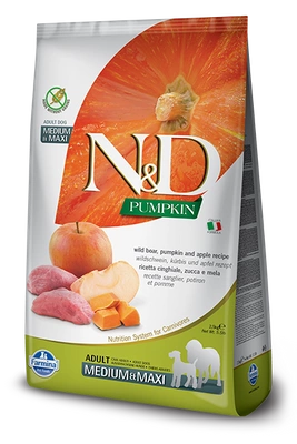 Farmina N&D Pumpkin Grain Free canine BOAR AND APPLE ADULT MEDIUM & MAXI 2,5kg